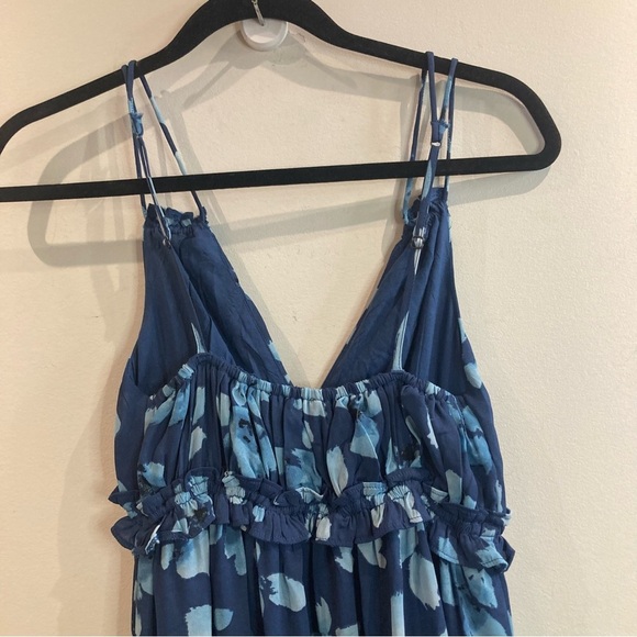 ABERCROMBIE & FITCH Sz S Spaghetti Straps Ruffles Tiered Floral Maxi Dress - Picture 8 of 15